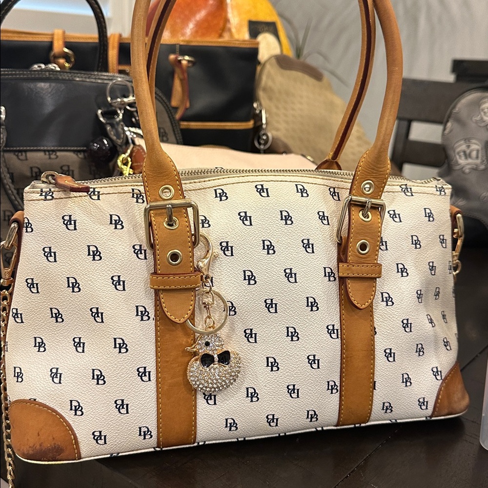 Dooney & Bourke  Y2K Cream Monogram Satchel/Crossbody
